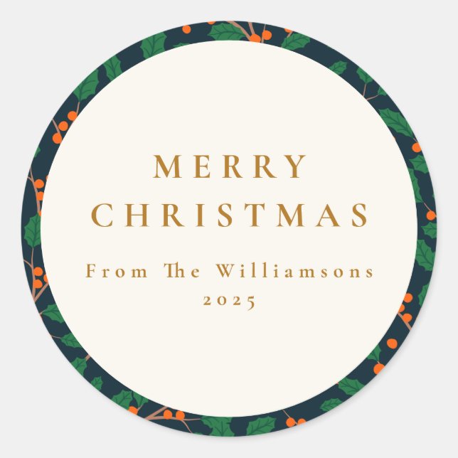 Weihnachten Heilige botanische Vegetation Runder Aufkleber (Vorderseite)