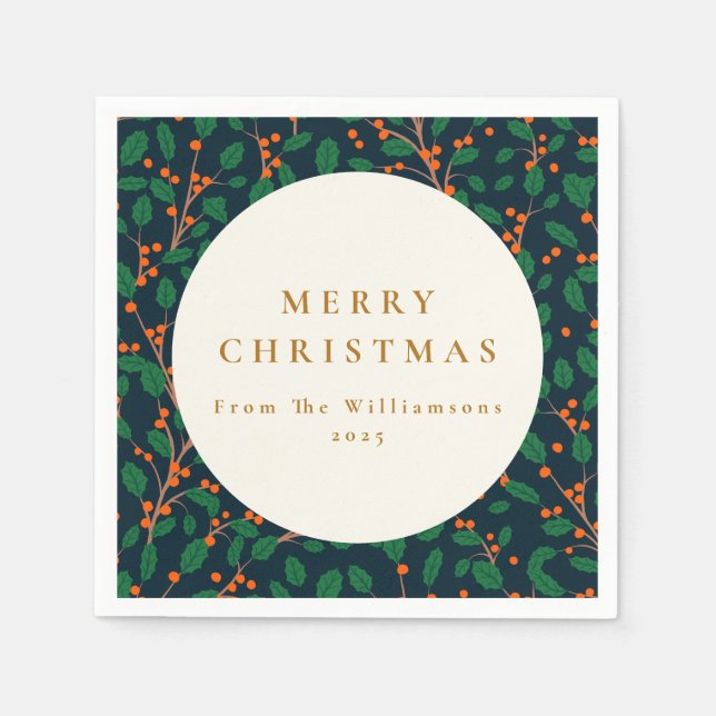 Weihnachten Heilige botanische Vegetation Serviette (Vorderseite)