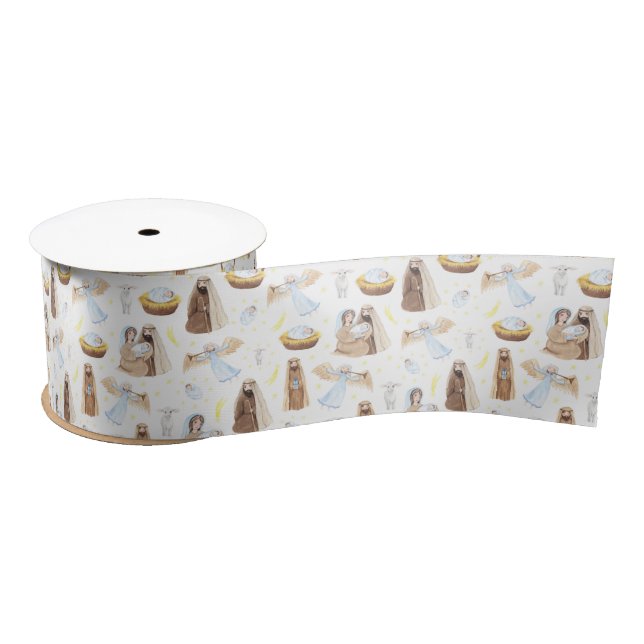 Weihnachten Heilige Nacht Religiöse Satin Ribbon Satinband (Spule)