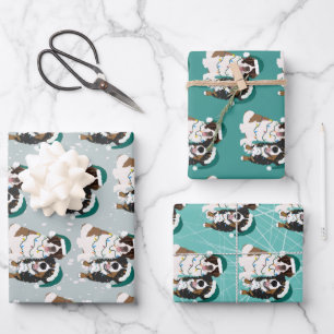 Weihnachten Heiliger Bernard und Berner Hund Geschenkpapier Set