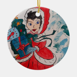 Weihnachten: Helfer Keramik Ornament