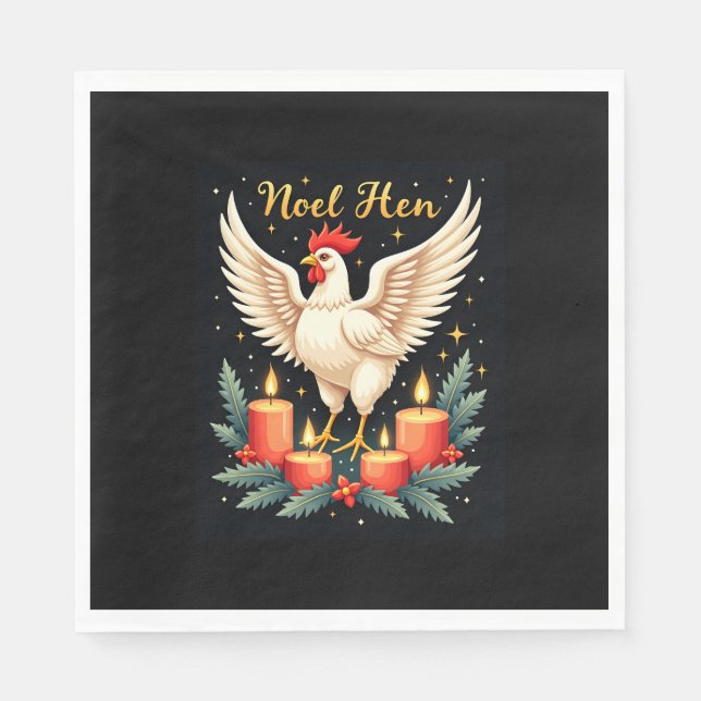 Weihnachten Hen Chicken Serviette (Vorderseite)