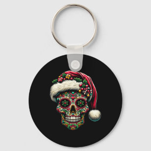 Weihnachten Herren Zucker-Schädel-Santa-Hut Tag De Schlüsselanhänger