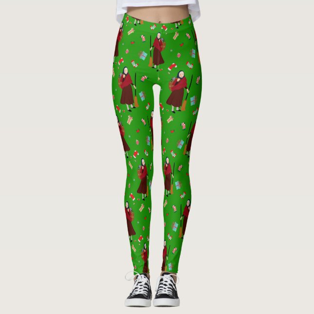 Weihnachten Hexe Befana Leggings (Vorderseite)