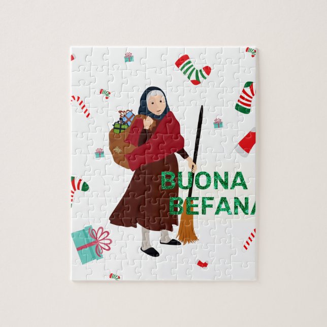 Weihnachten Hexe buona Befana Puzzle (Vertikal)