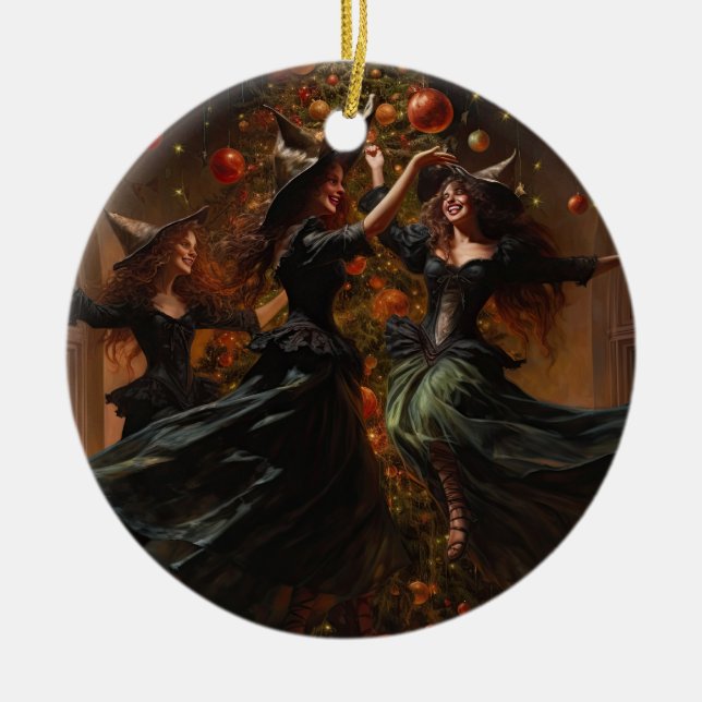 Weihnachten Hexenhunger Keramik Ornament (Vorne)
