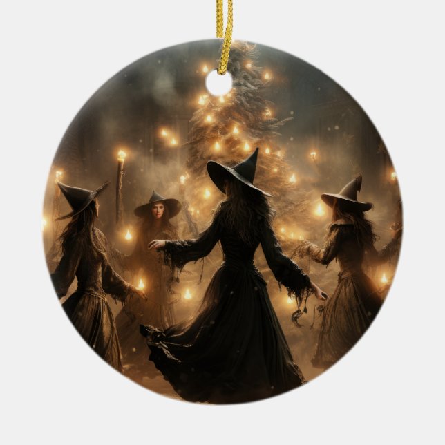 Weihnachten Hexenhunger Keramik Ornament (Vorne)