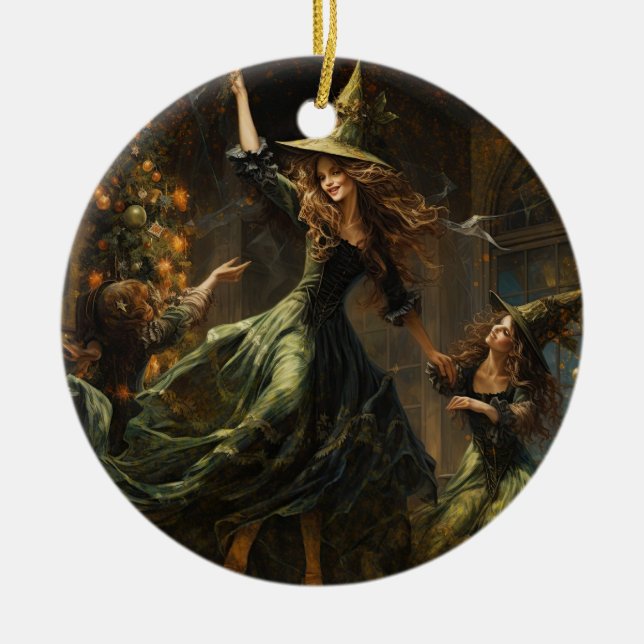 Weihnachten Hexenhunger Keramik Ornament (Vorne)