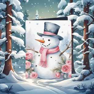 Weihnachten hinzufügen Text Snowman Karte