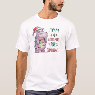 Weihnachten Hippopotamus Funny T-Shirt