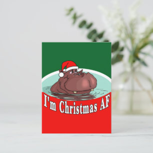Weihnachten Hippopotamus in der Weihnachtsmannmütz