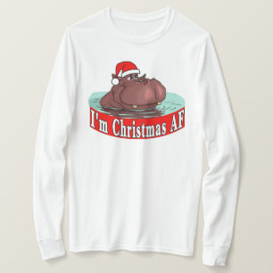 Weihnachten Hippopotamus T-Shirt