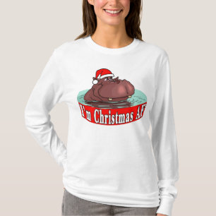 Weihnachten Hippopotamus T-Shirt