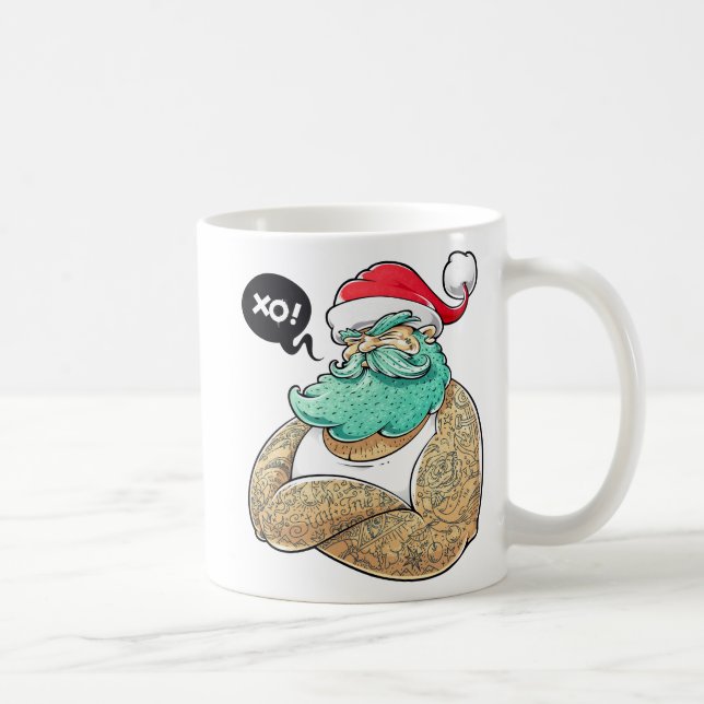 Weihnachten Hipsta Santa Claus Kaffeetasse (Rechts)
