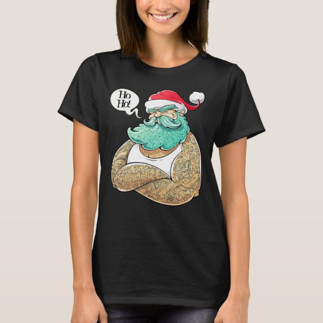 Weihnachten Hipsta Santa Claus T - Shirt (Vorderseite)