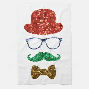 weihnachten hipster schnurrbart handtuch