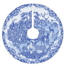 Weihnachten Hirsch Blue Willow Oriental Blue & Whi