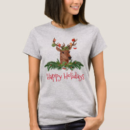 Weihnachten Hirsch glückliche Tage T-Shirt