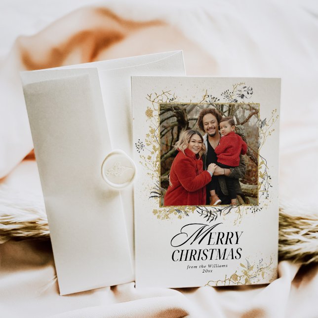 Weihnachten Hirsch Schwarz-Gold-Blumen-Foto Digita (Von Creator hochgeladen)