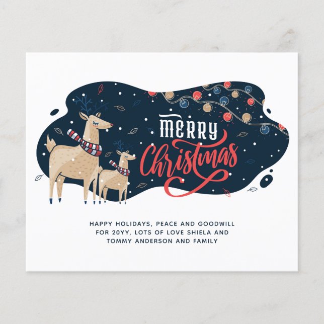 Weihnachten Hirsch Stags Skandinavische Volkskunst (Vorderseite)