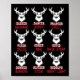 Weihnachten Hirschbraun Jagd Weihnachtsmänner Frau Poster