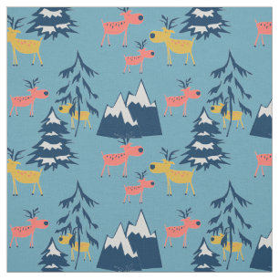 Weihnachten, Hirsche, Wald, Weihnachtsbäume, Urlau Stoff