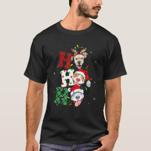 Weihnachten Ho Ho Ho Pitbull Hund Lustiges Xmas T-Shirt