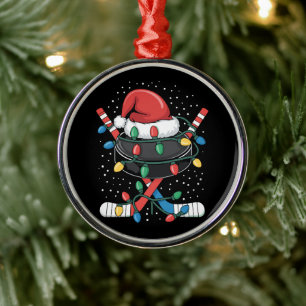 Weihnachten Hockey Xmas Santa Sportmütze Ball Ornament Aus Metall