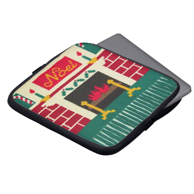 Weihnachten Holiday Artisan Crochet Print Electron Laptopschutzhülle (Vorne Oben)