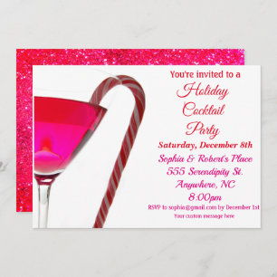 Weihnachten   Holiday Party Elegante Red Candy Can Einladung