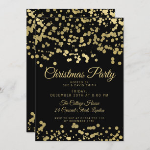 Weihnachten   Holiday Party Gold Foil Confetti Einladung