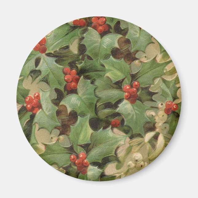 Weihnachten Holly Artwork Design Festival Muster Magnet (Vorne)