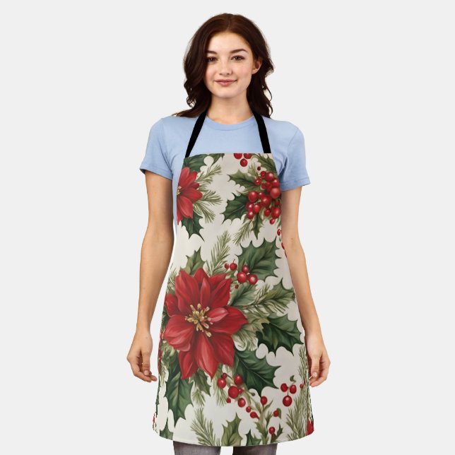 Weihnachten Holly & Berries" All-Over-Print-Schürz Schürze (Getragen)