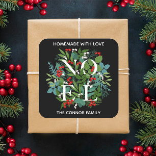 WEIHNACHTEN Holly Berries Weihnachten Quadratischer Aufkleber