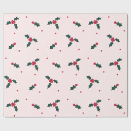 Weihnachten Holly Berry & Blätter Urlaub Geschenkpapier