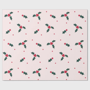 Weihnachten Holly Berry & Blätter Urlaub Geschenkpapier
