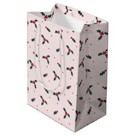 Weihnachten Holly Berry & Blätter Urlaub Mittlere Geschenktüte