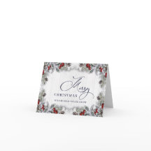 Weihnachten Holly Berry Rustic Corporate Gruß