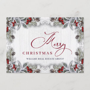 Weihnachten Holly Berry Rustic Corporate Gruß