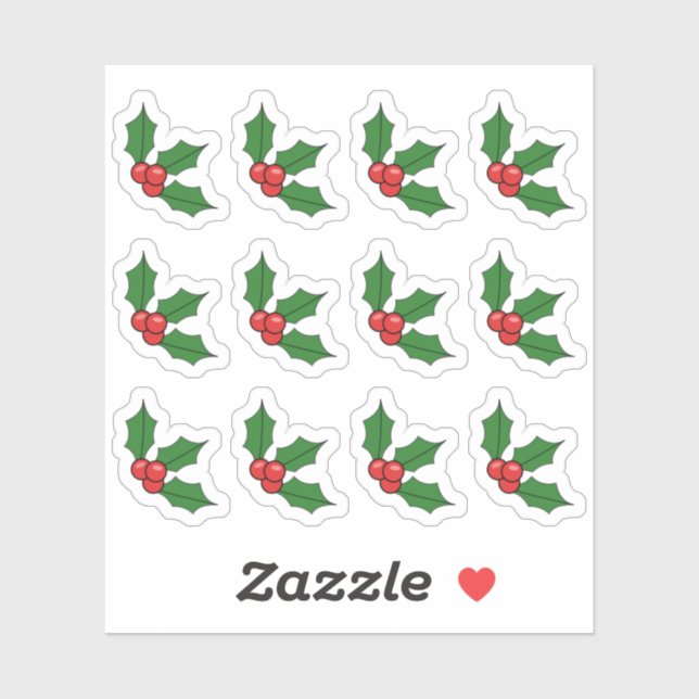 Weihnachten Holly Berry Weihnachtsdekoration Weihn Aufkleber (Blatt)