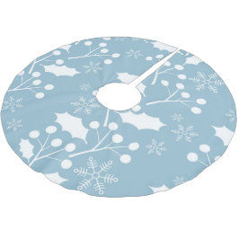 Weihnachten Holly Blätter und Berries Polyester Weihnachtsbaumdecke