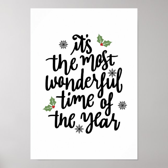 Weihnachten Holly - Feriendekorationen Poster (Vorne)