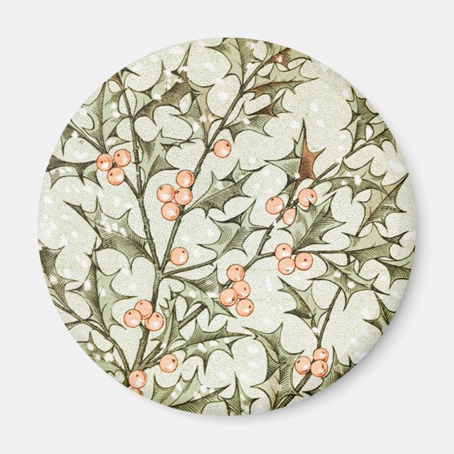 Weihnachten Holly Hübsch Antique Gruß Magnet (Vorne)