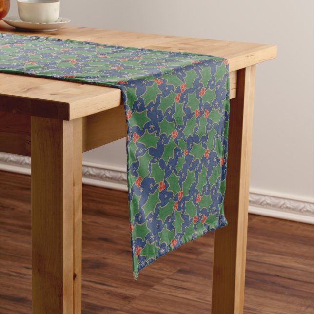 Weihnachten Holly Kurz Table Runner Großer Tischläufer (Beispiel)
