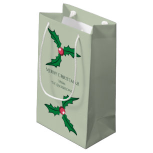 Weihnachten Holly Personalisiert Kleine Geschenktüte