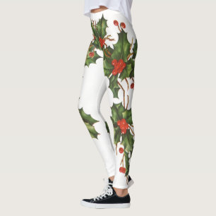Weihnachten, Holly-Pflanze mit Roten Berries Leggings