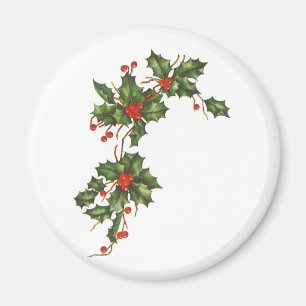 Weihnachten, Holly-Pflanze mit Roten Berries Magnet