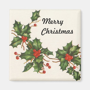 Weihnachten, Holly-Pflanze mit Roten Berries Magnet