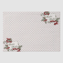 Weihnachten-Holly-POLKA-DOT-Winter wünscht Seidenpapier