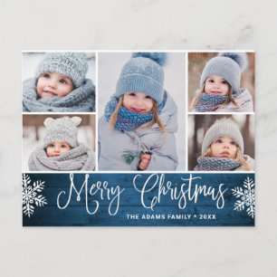 Weihnachten Holly Rustic 5 FOTO Grußurlaub Po Postkarte